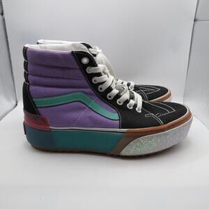 Vans Sk8-Hi Stacked Confetti Fairy Wren Sea Green Glitter US Mens 7 Womens 8.5